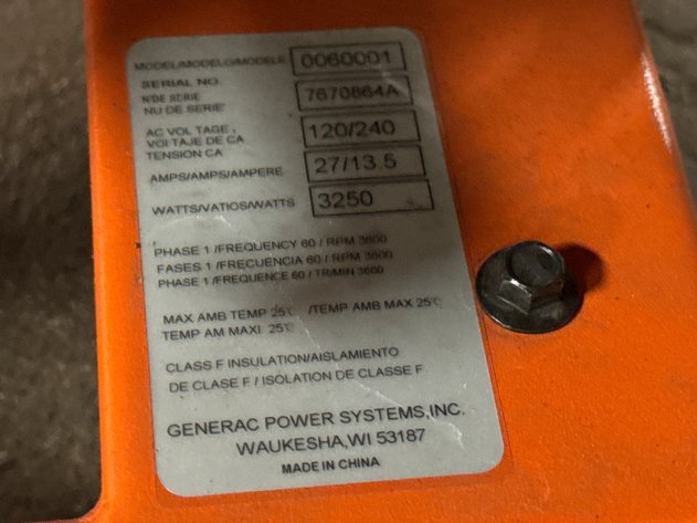 Image for Generac Portable Propane Generator, New
