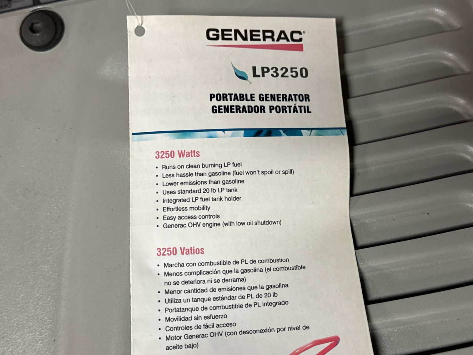 Image for Generac Portable Propane Generator, New
