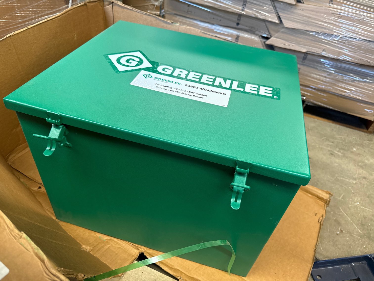Image for Green Single-Shoe Groups for 555 Series Electric Bender and Storage Box - New