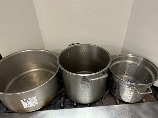 Image for (3) Stock Pots w/ (1) Strainer