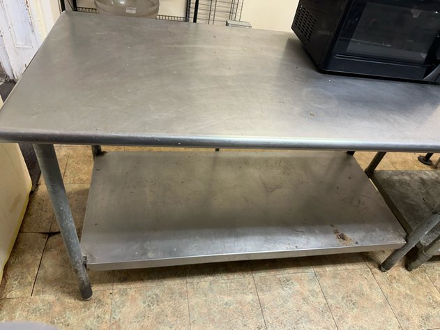 Image for Stainless Top Work Table w/ Galvanized Legs & Stainless Undershelf