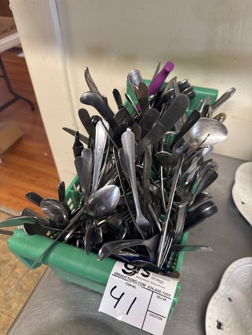 Image for Large Assortment of Flatware w/ Rack