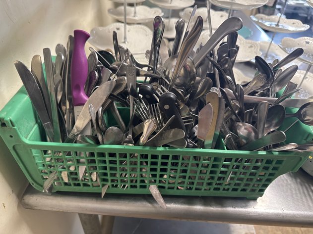 Image for Large Assortment of Flatware w/ Rack