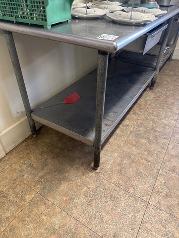 Image for Stainless Top Work Table w/ Galvanized Legs & Stainless Undershelf