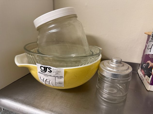 Image for Glass Bowl, Ceramic Bowl & (2) Glass Jars