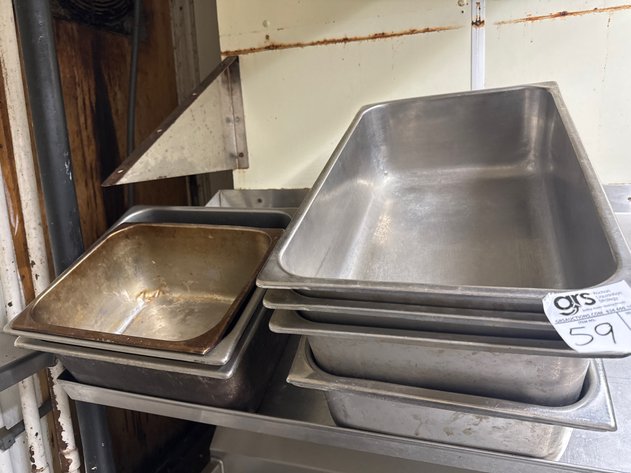 Image for (9) Stainless Food Pans Assorted