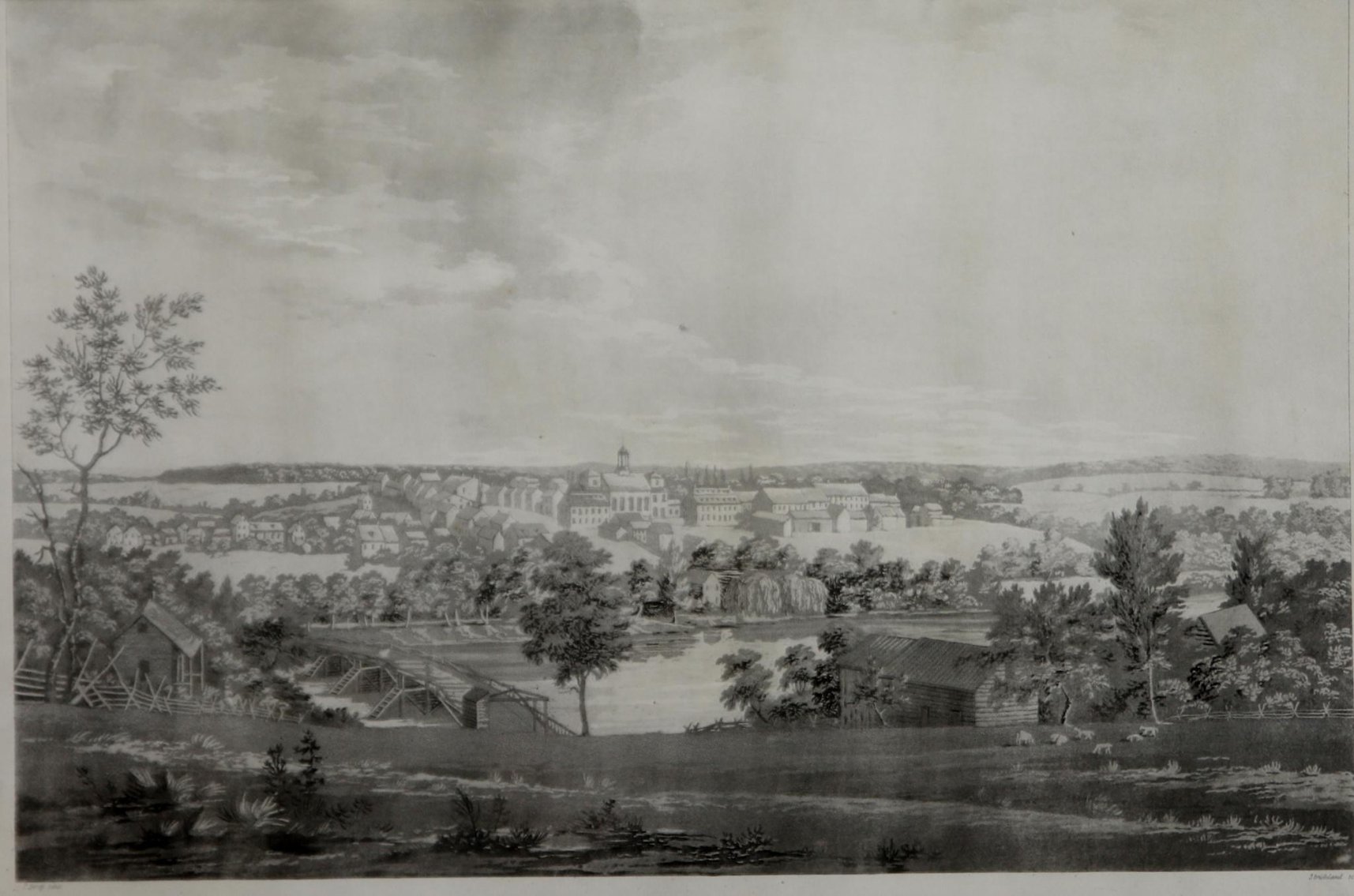 Image for Bethlehem Pennsylvania Engraving-Thomas Birch