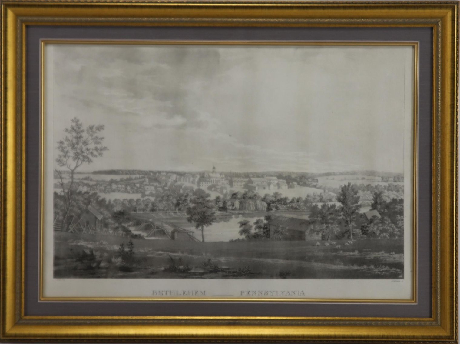 Image for Bethlehem Pennsylvania Engraving-Thomas Birch