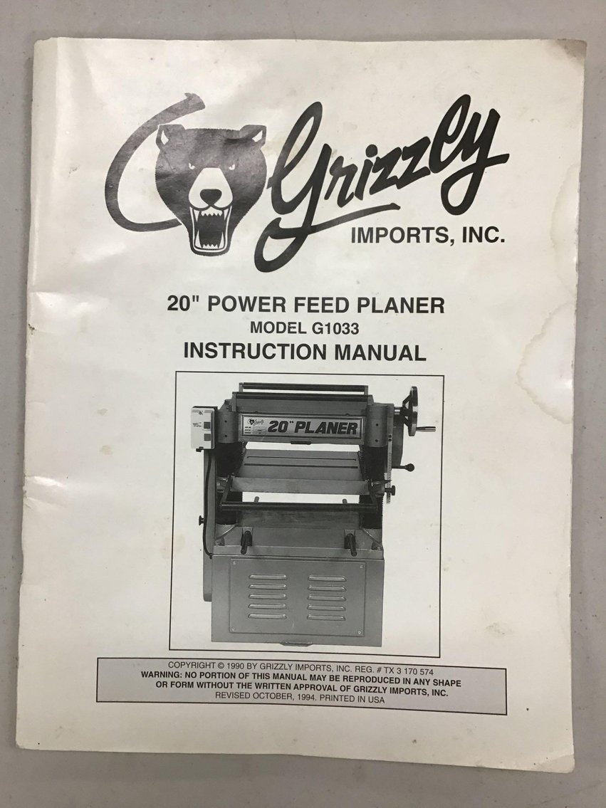 Image for Grizzly 20” Power Feed Planer