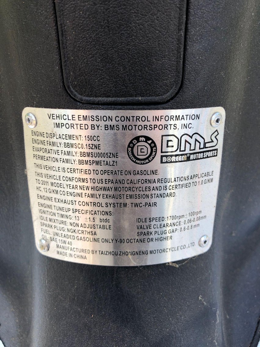 Image for 2011 Boreem Motorsports Heritage 150 Motor Scooter