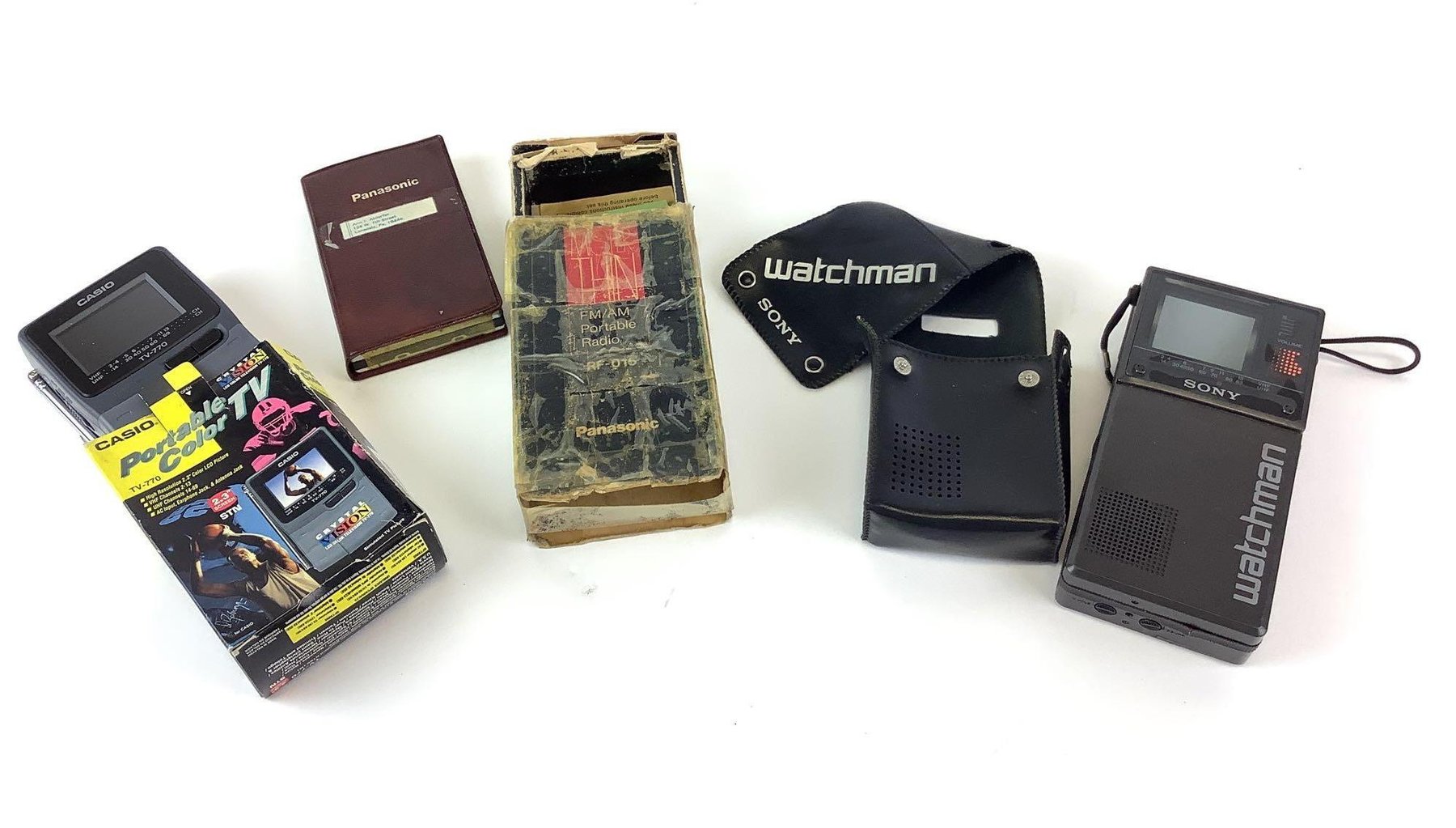 Image for Sony Watchmen, Panasonic Master Thin Portable Radio & Casio Portable Television