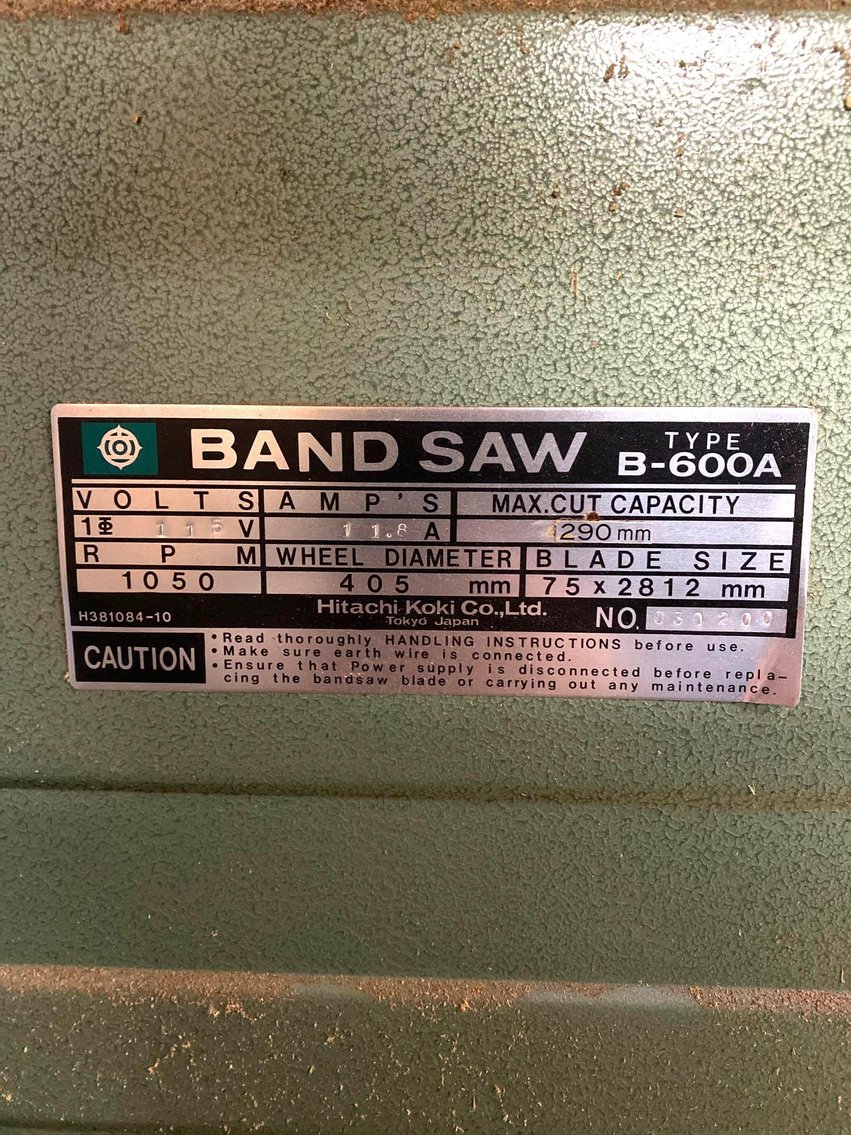 Image for Hitachi B-600A Resaw Bandsaw