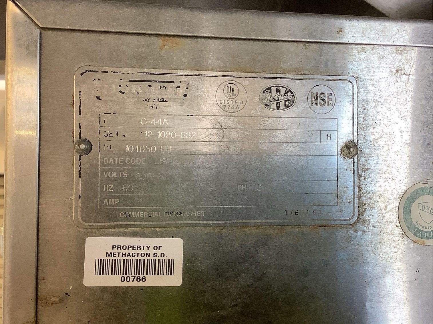 Image for Hobart Commercial Dishwasher & EcoLab Equipment