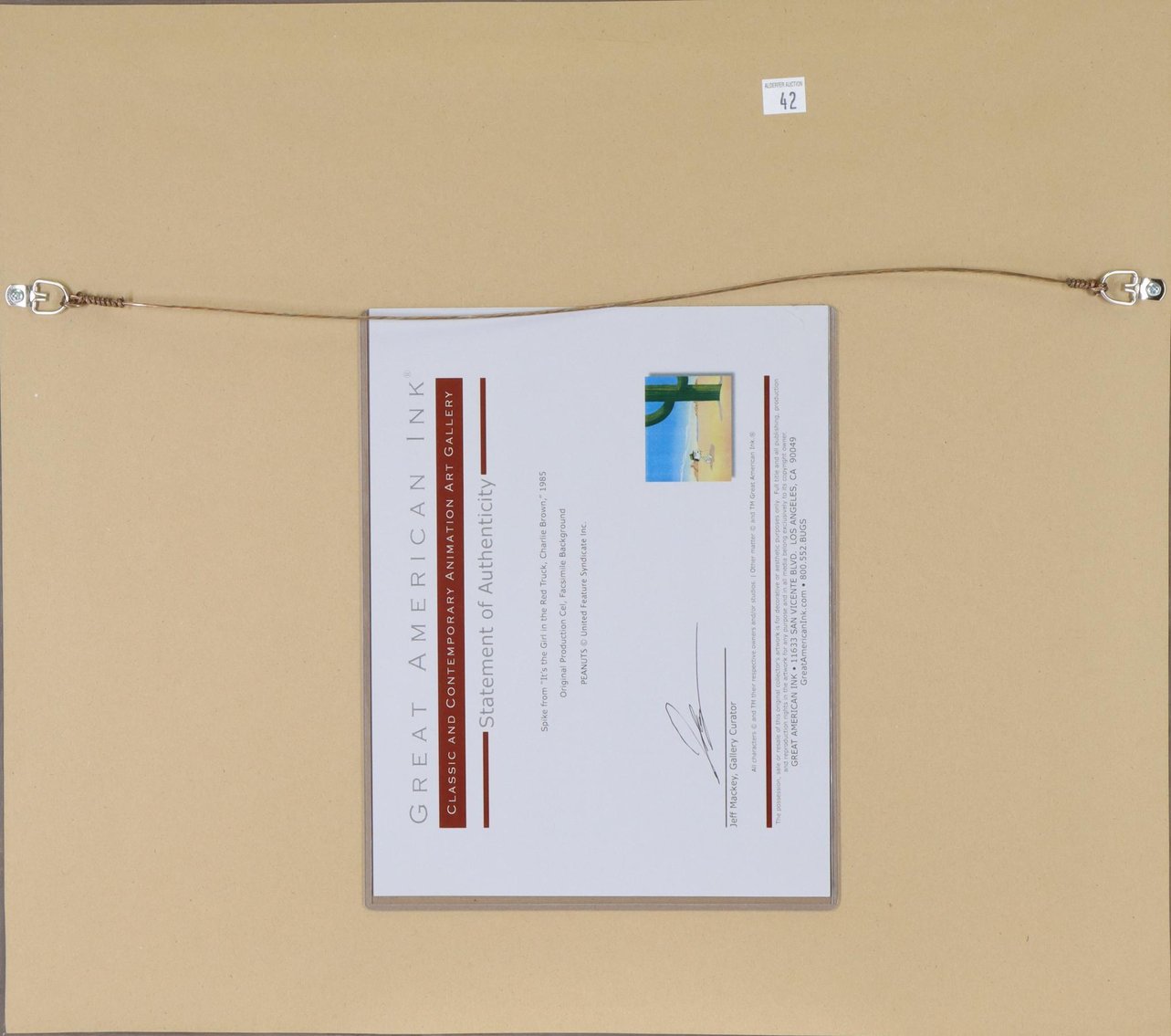 Image for Peanuts Original Production Cell of Spike