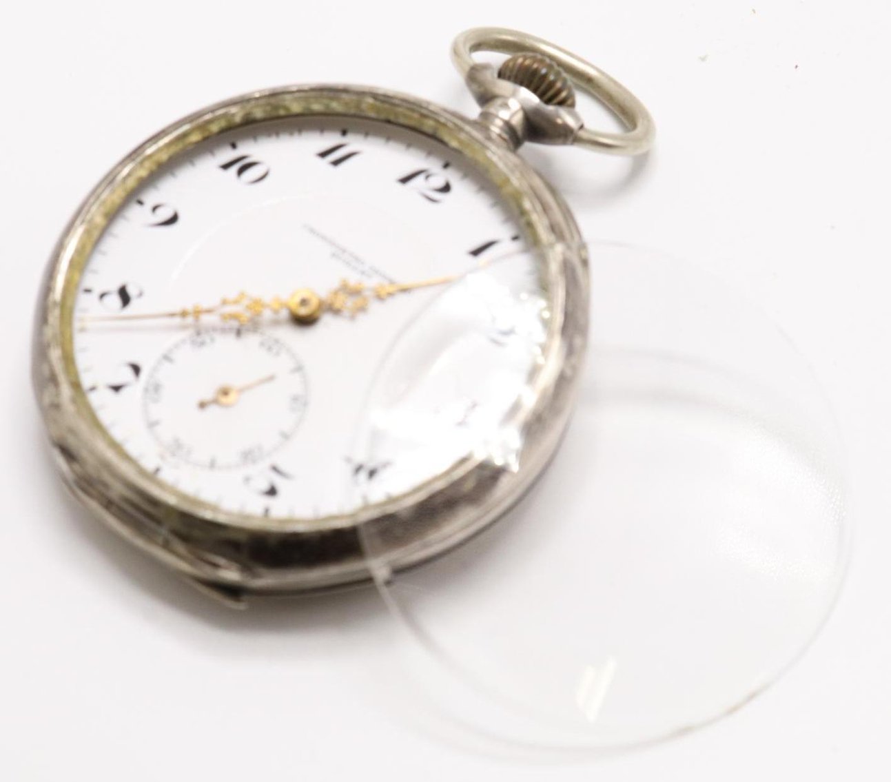 Image for Cronometro Moderno Quillet Silver Pocket Watch
