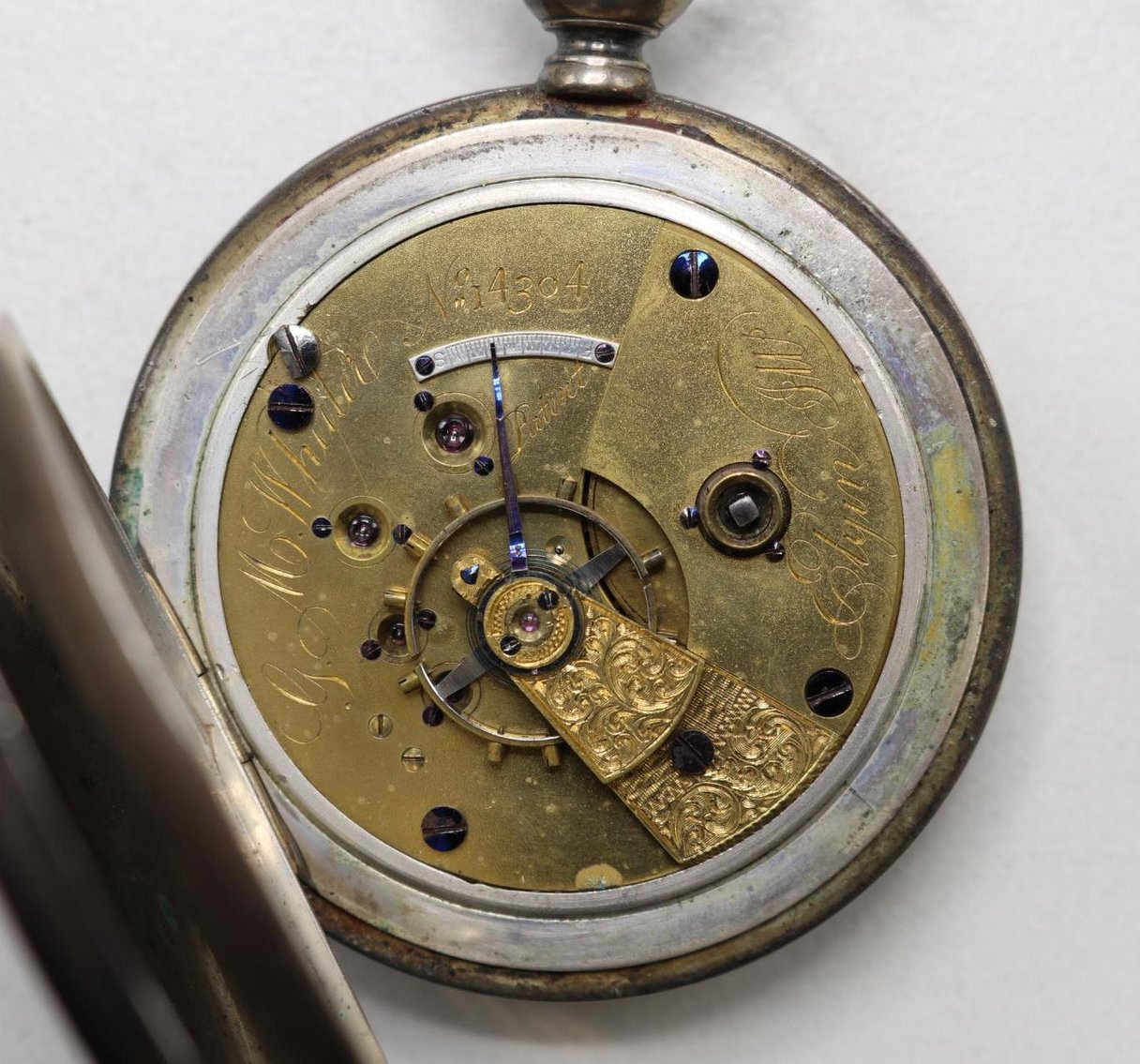 Image for National Watch Co. Silver G.M. Wheeler Elgin Pocket Watch