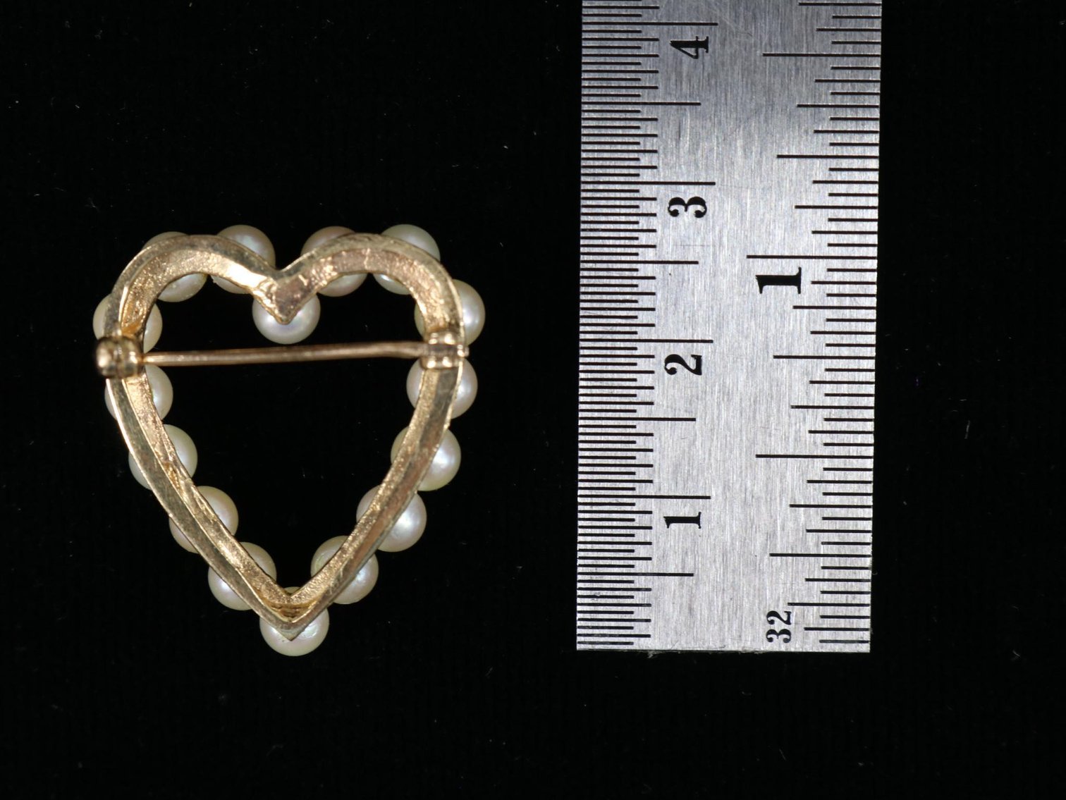 Image for 14KY Gold Pearl Heart Pin