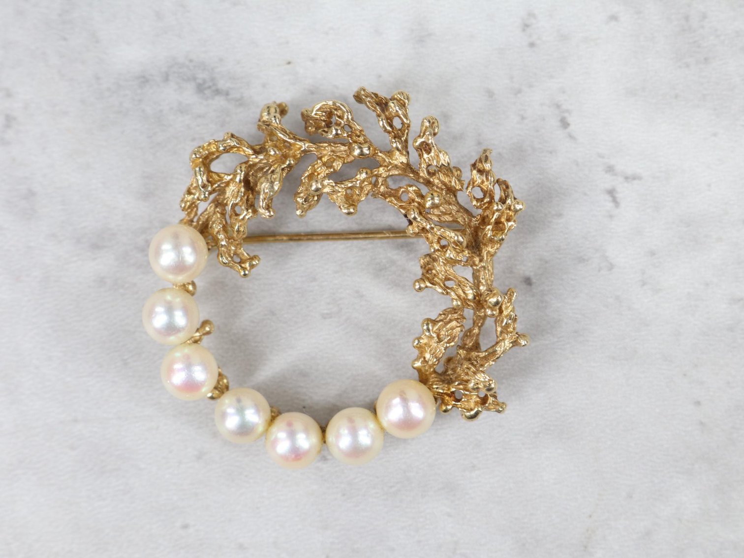 Image for 14KY Gold Pearl Circle Pin