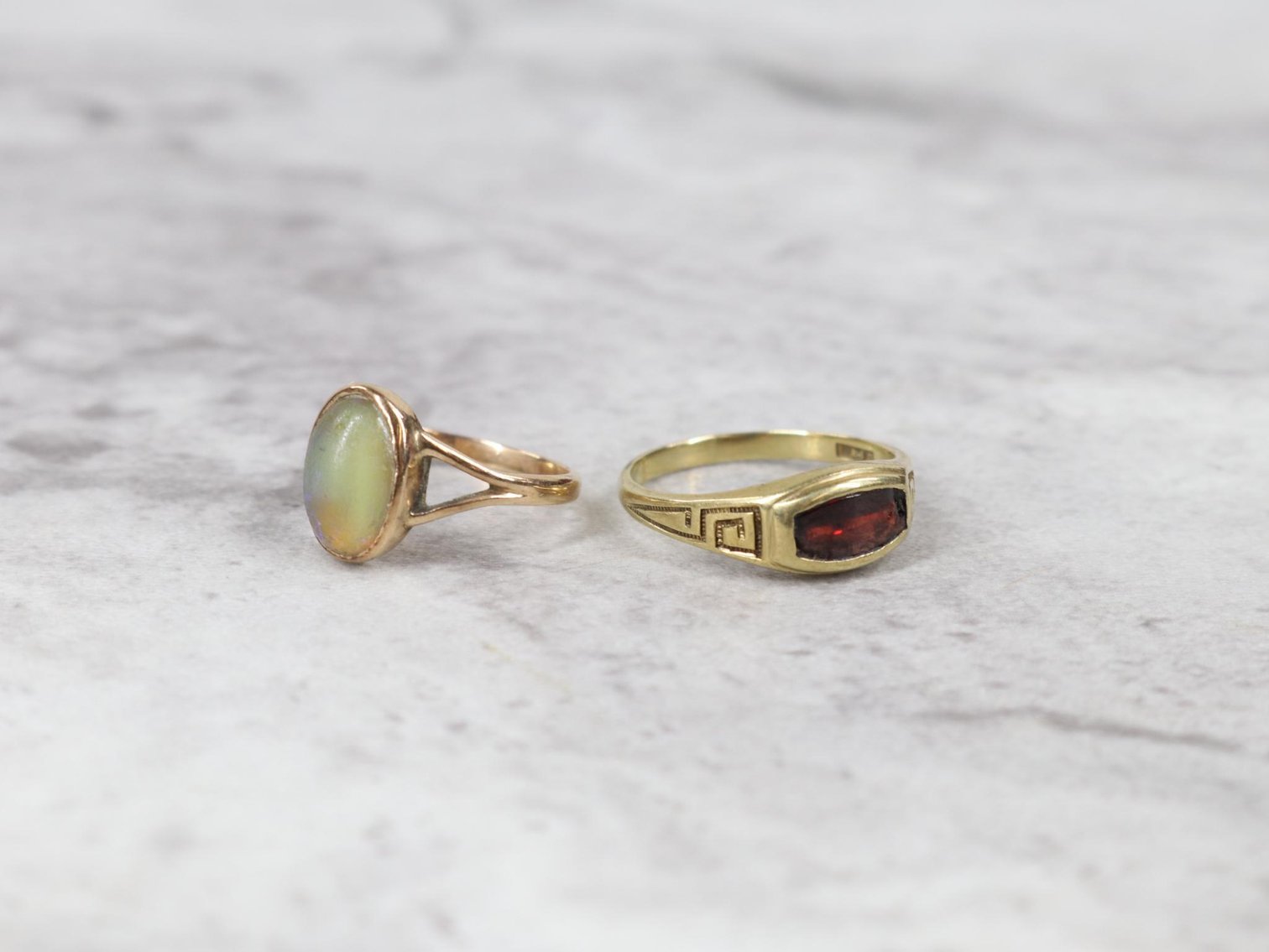 Image for 10KY Gold Garnet, Opal Rings