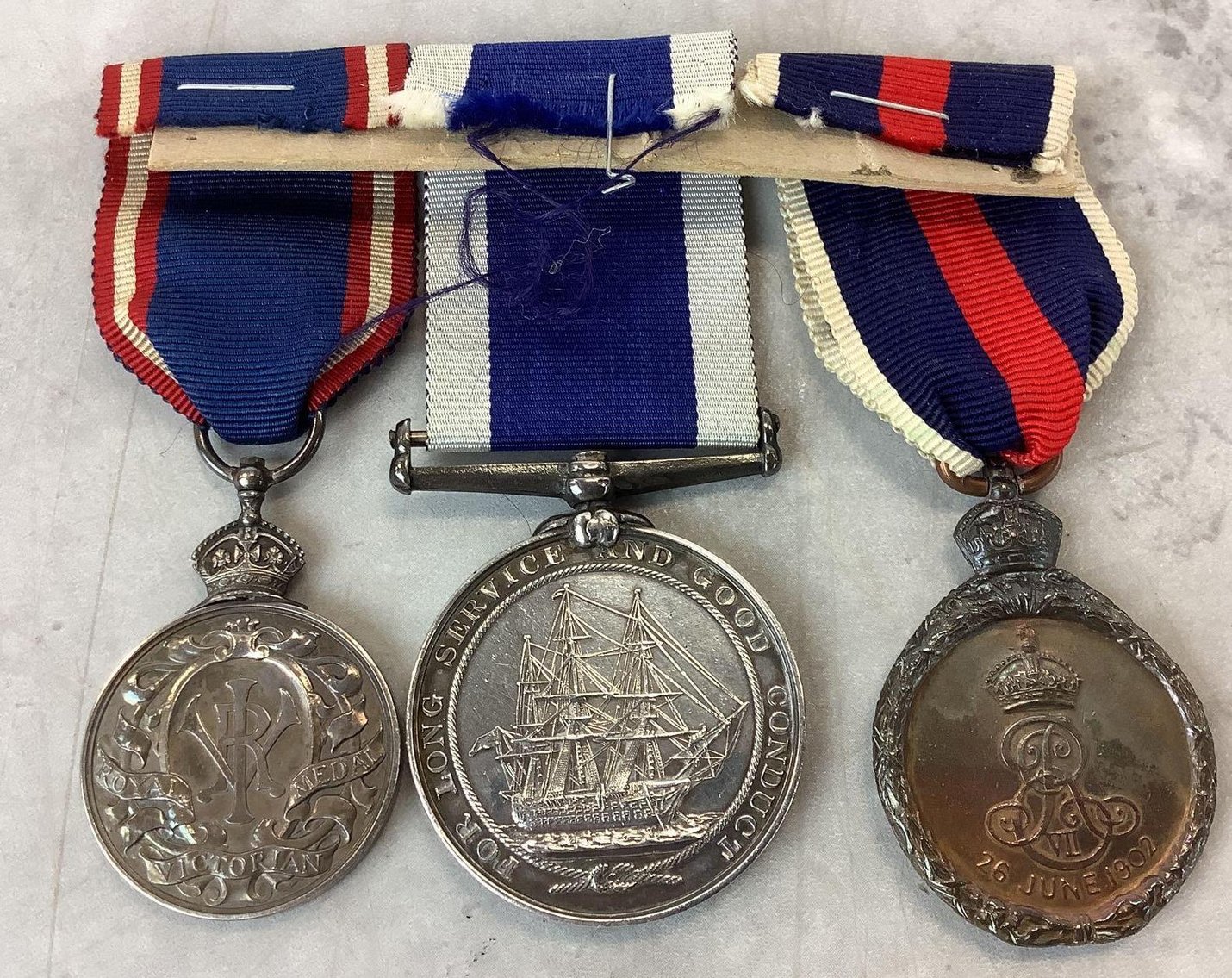 Image for British Coronation, Royal Victorian , and Navy Long Service Medals-Royal Yacht Crewman
