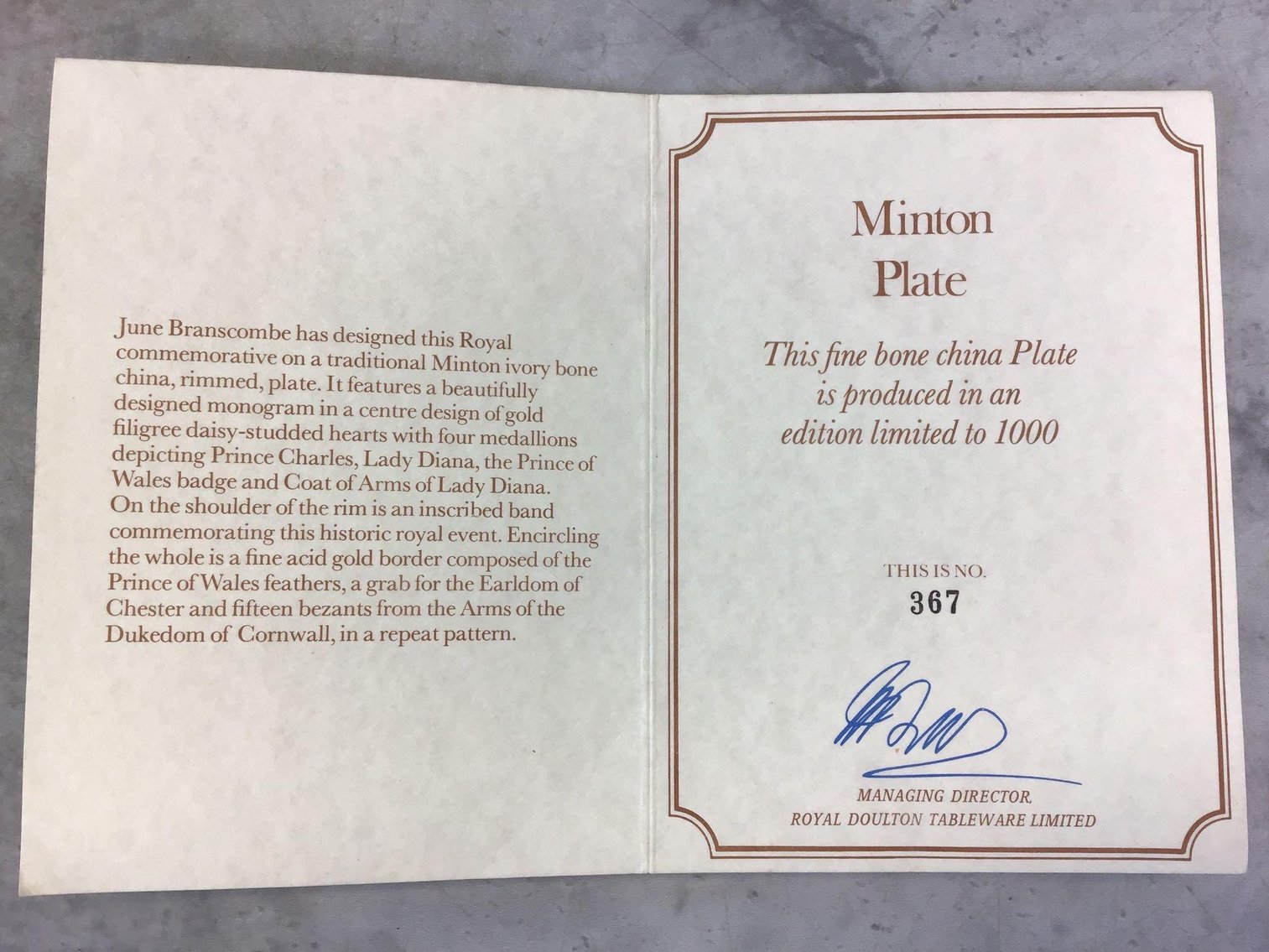 Image for Prince Charles & Princess Diana Bone China Memorabilia