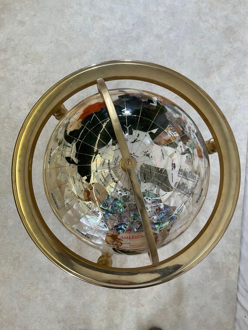 Image for Brass & Semi Precious Stone Globe