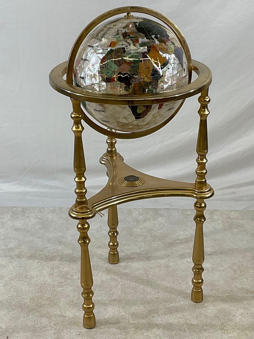 Image for Brass & Semi Precious Stone Globe