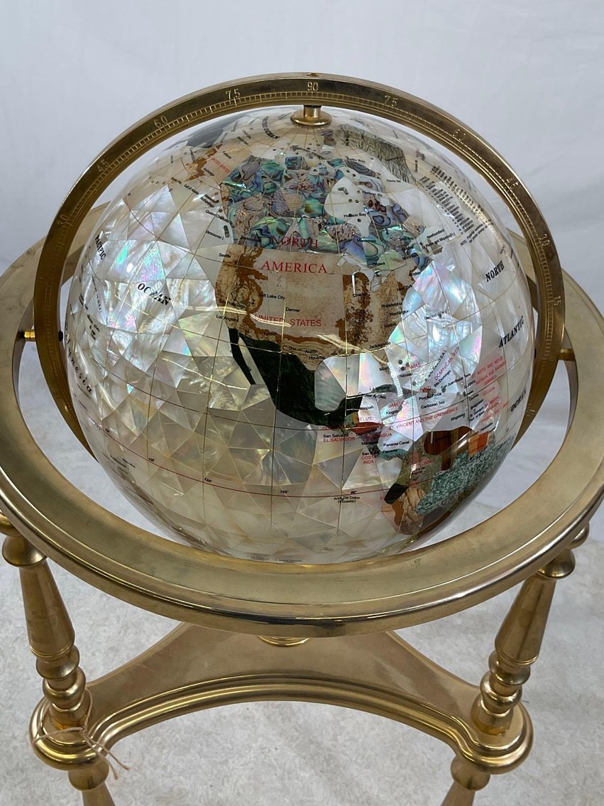 Image for Brass & Semi Precious Stone Globe