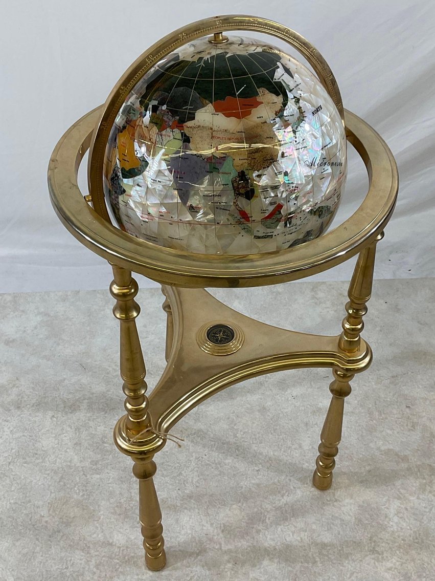 Image for Brass & Semi Precious Stone Globe