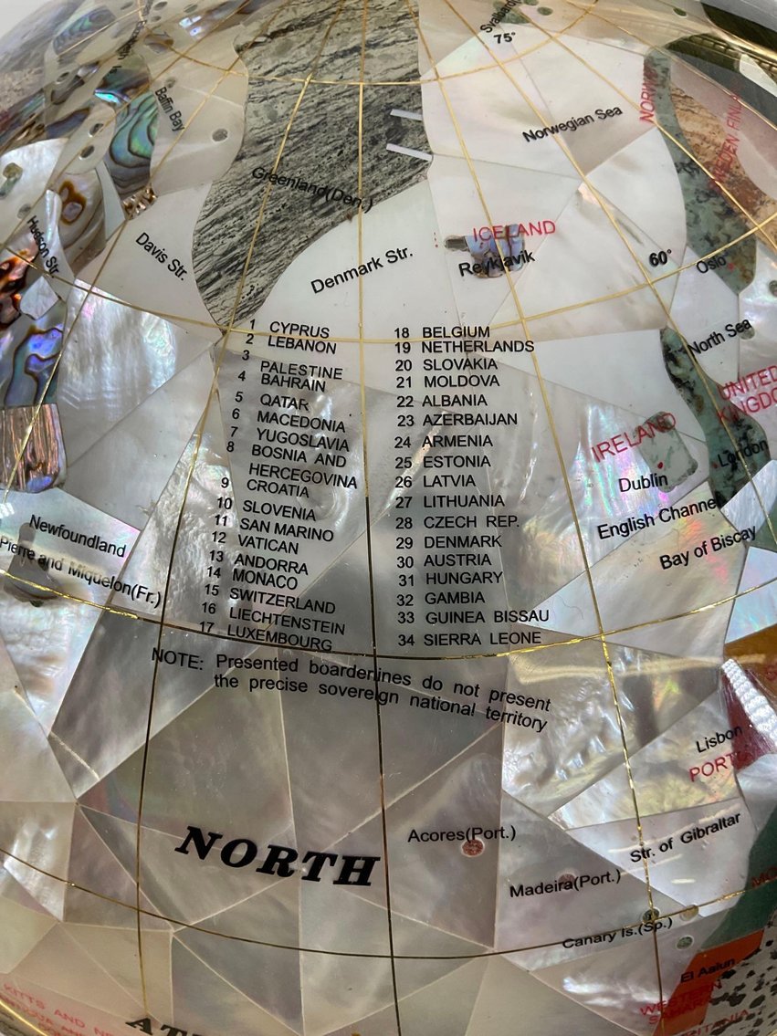 Image for Brass & Semi Precious Stone Globe