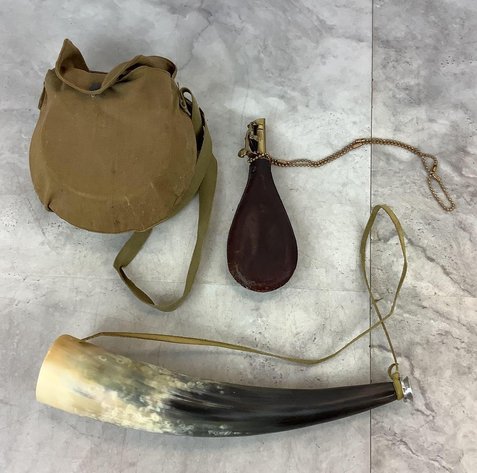 Mess Kit, Hunting Horn and Shot Flask