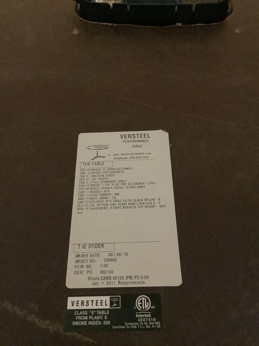 Image for Versteel Tables and Extra Parts