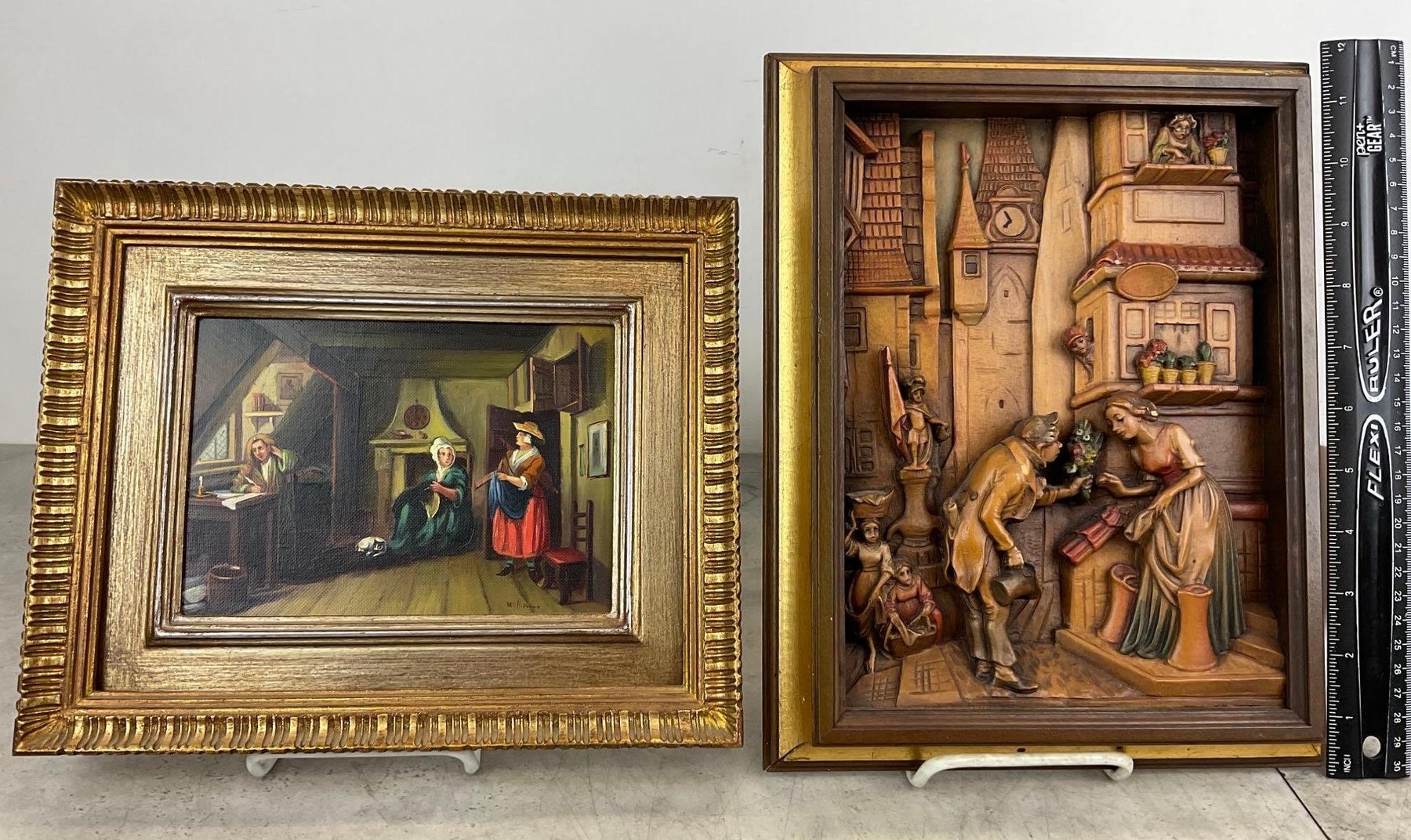 Image for Anri Woodcut, J.C. van Hunnick Plates & Italian Oil Painting