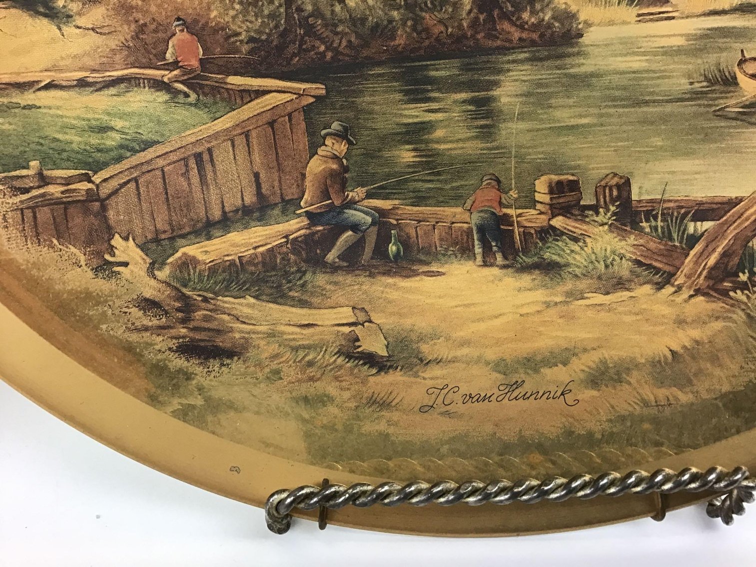 Image for Anri Woodcut, J.C. van Hunnick Plates & Italian Oil Painting