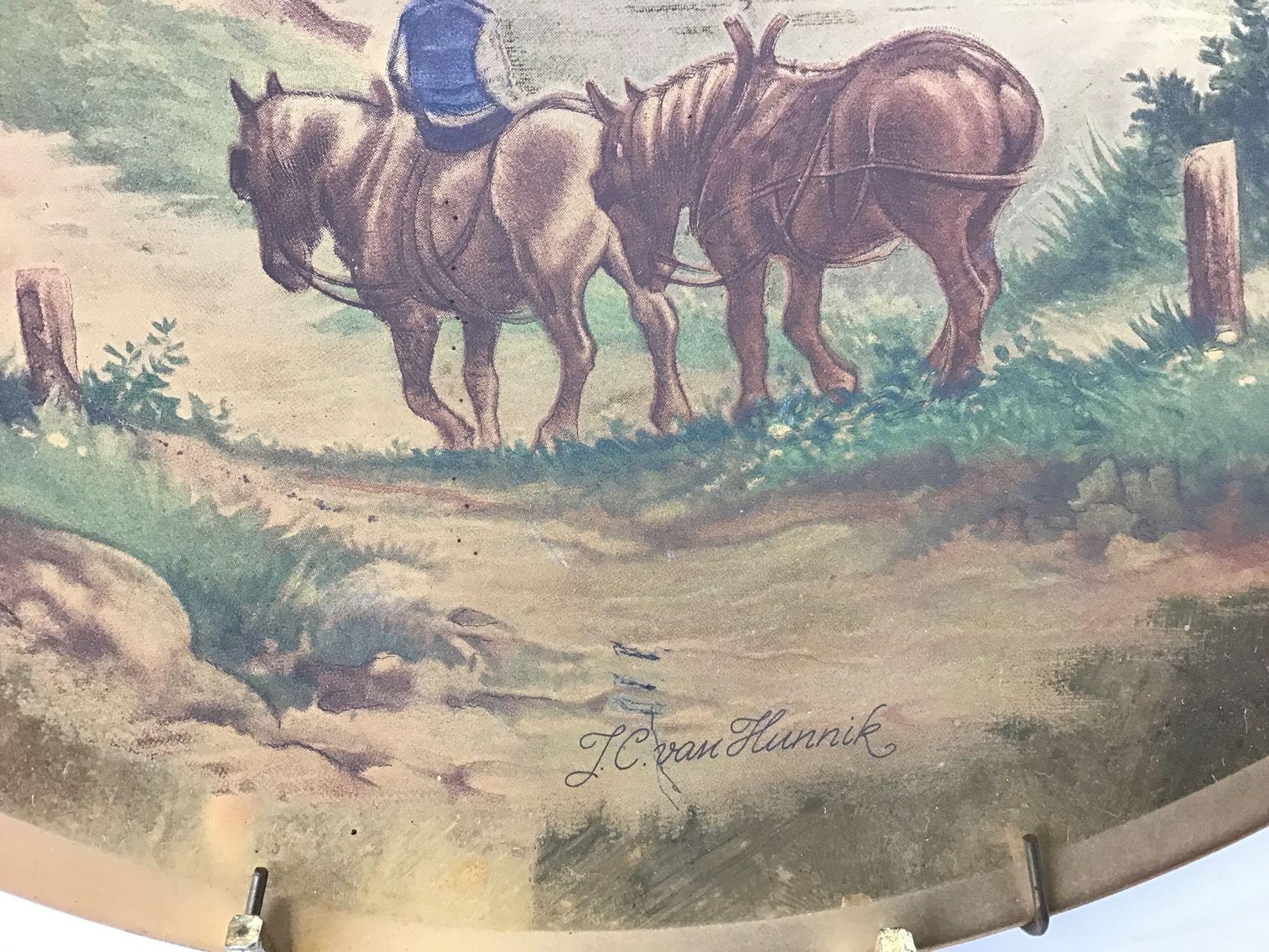 Image for Anri Woodcut, J.C. van Hunnick Plates & Italian Oil Painting