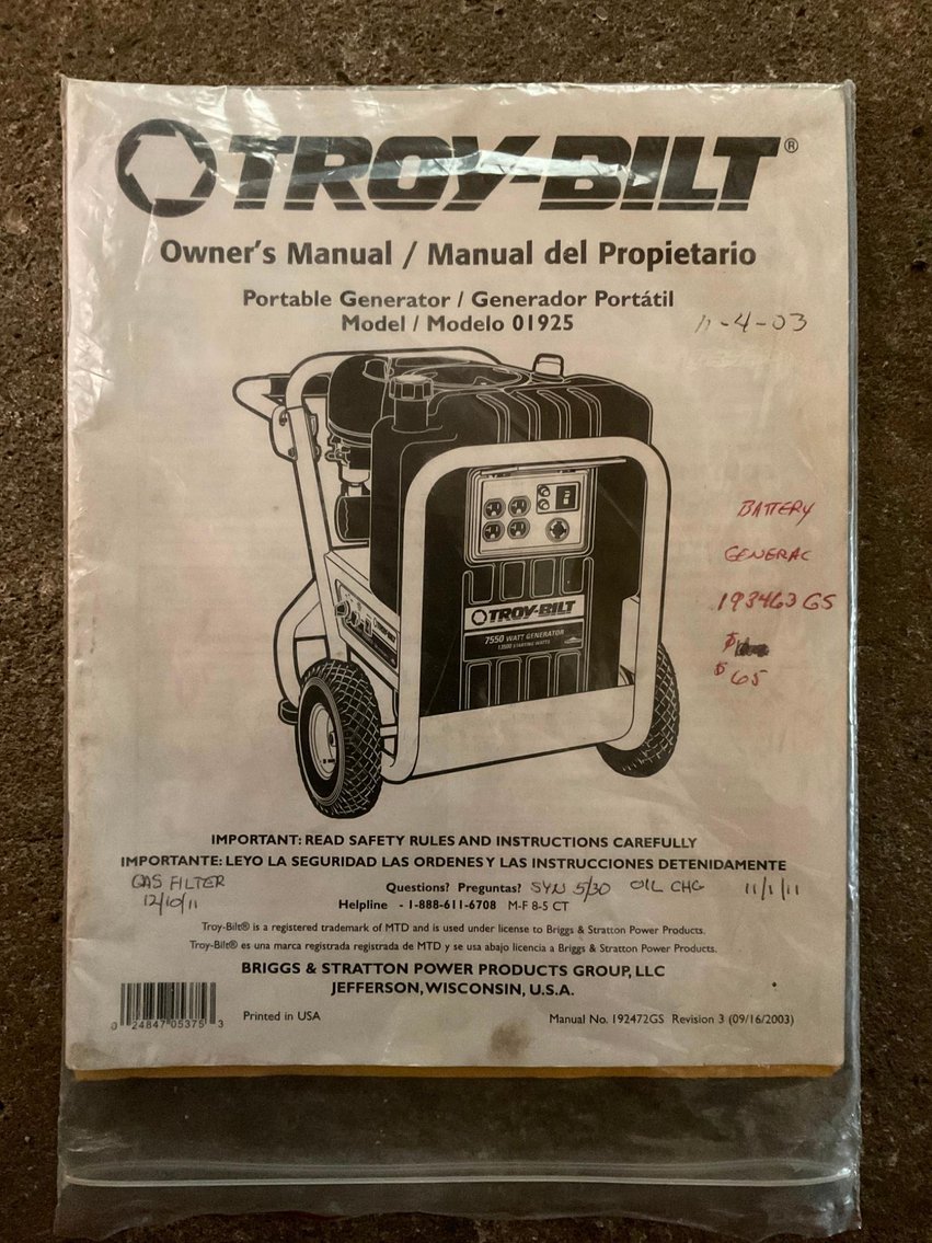 Image for Troy-Bilt Generator