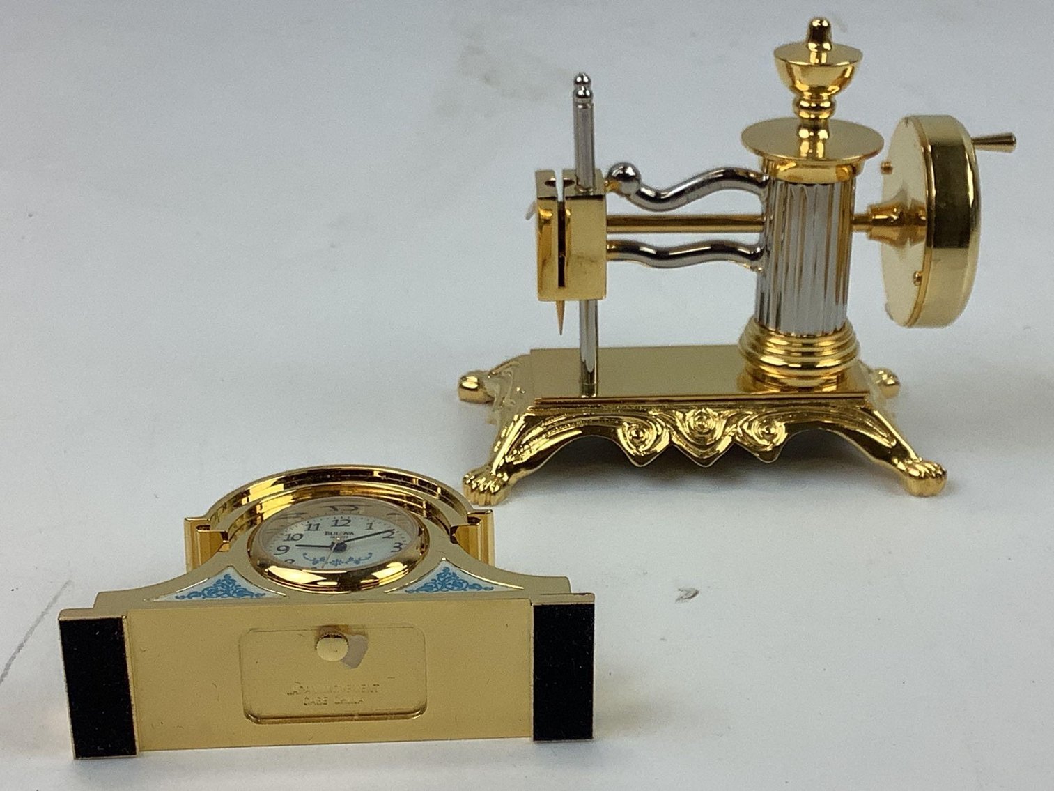 Image for Bulova & Linden Miniature Brass Clocks