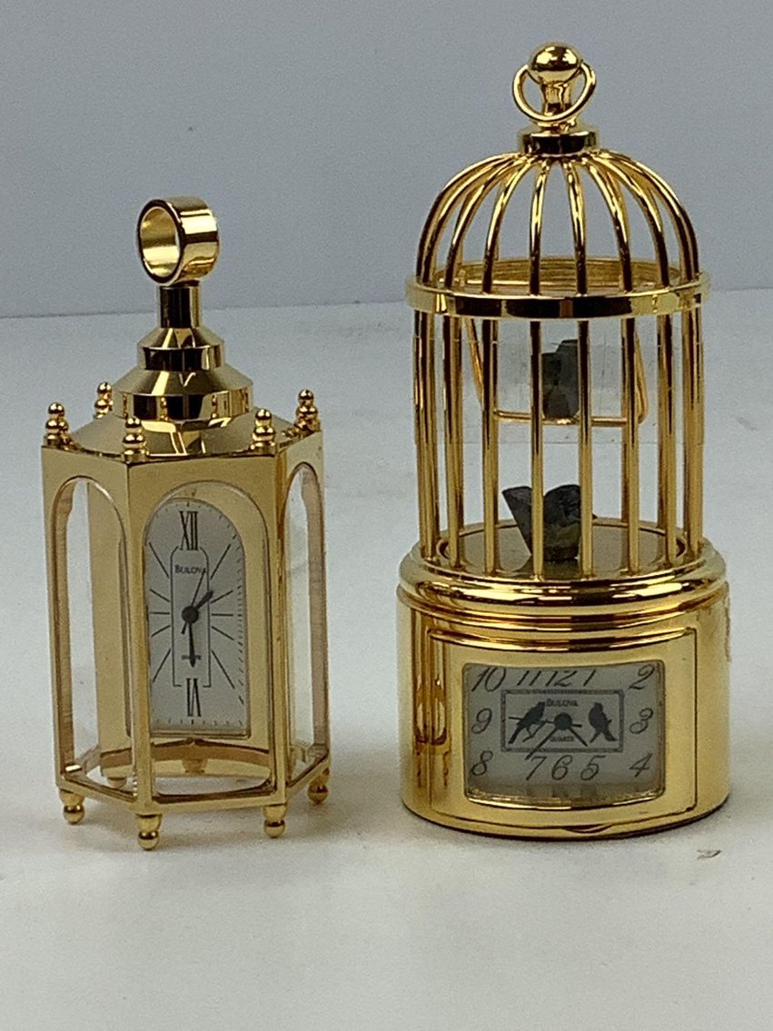 Image for Bulova & Linden Miniature Brass Clocks