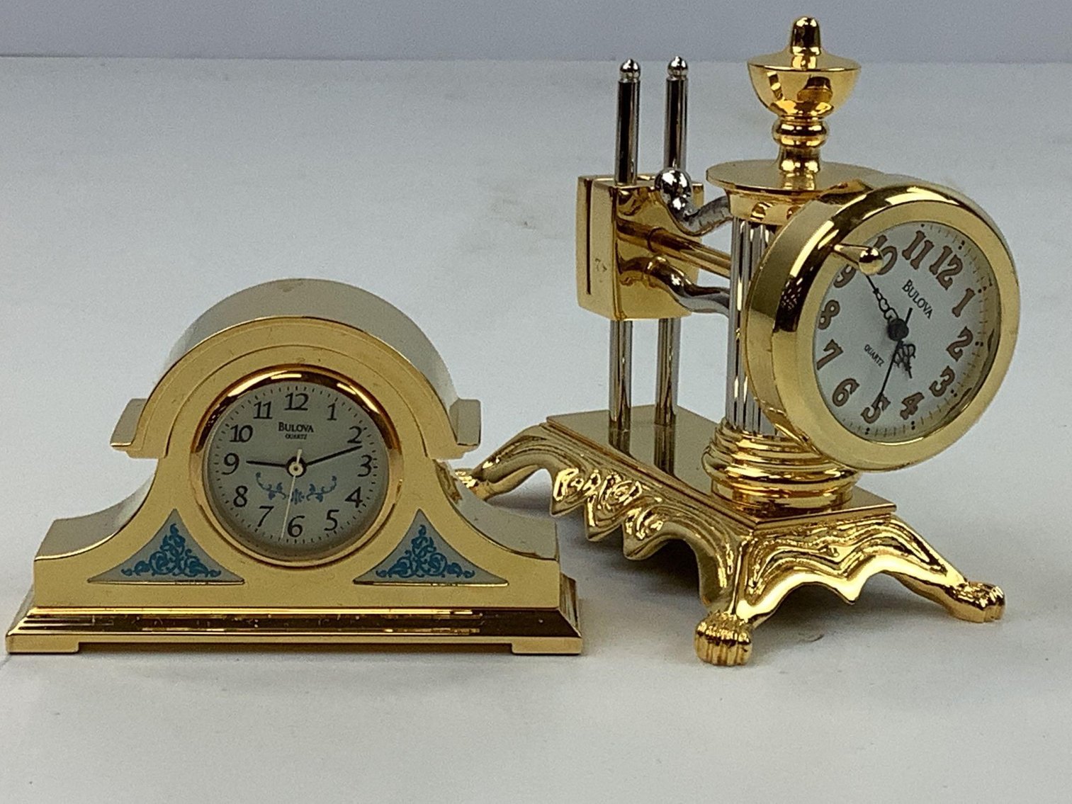 Image for Bulova & Linden Miniature Brass Clocks