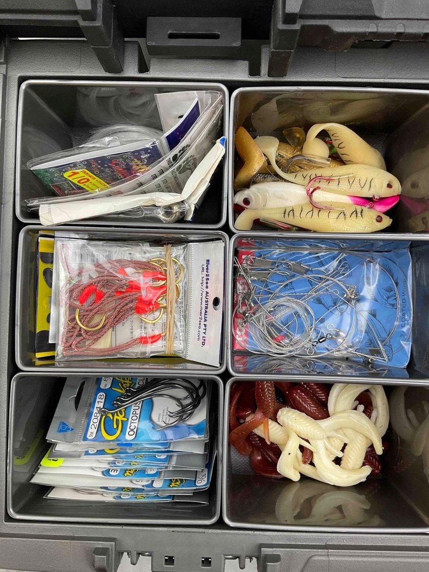 Image for Large 2 Tier Tackle Box Full OF Lures