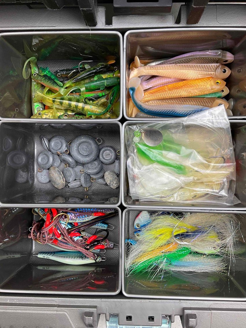 Image for Large 2 Tier Tackle Box Full OF Lures
