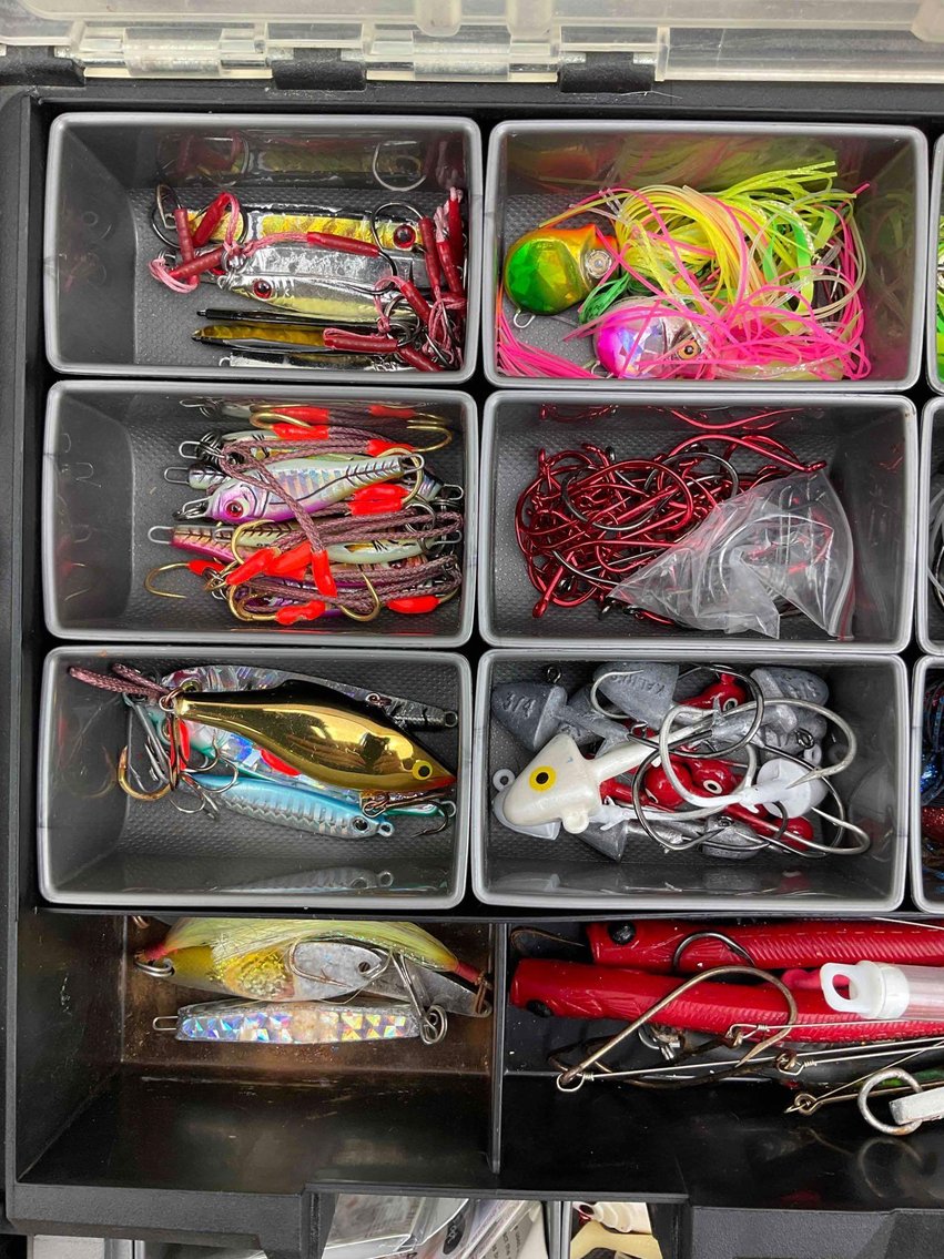 Image for Large 2 Tier Tackle Box Full OF Lures