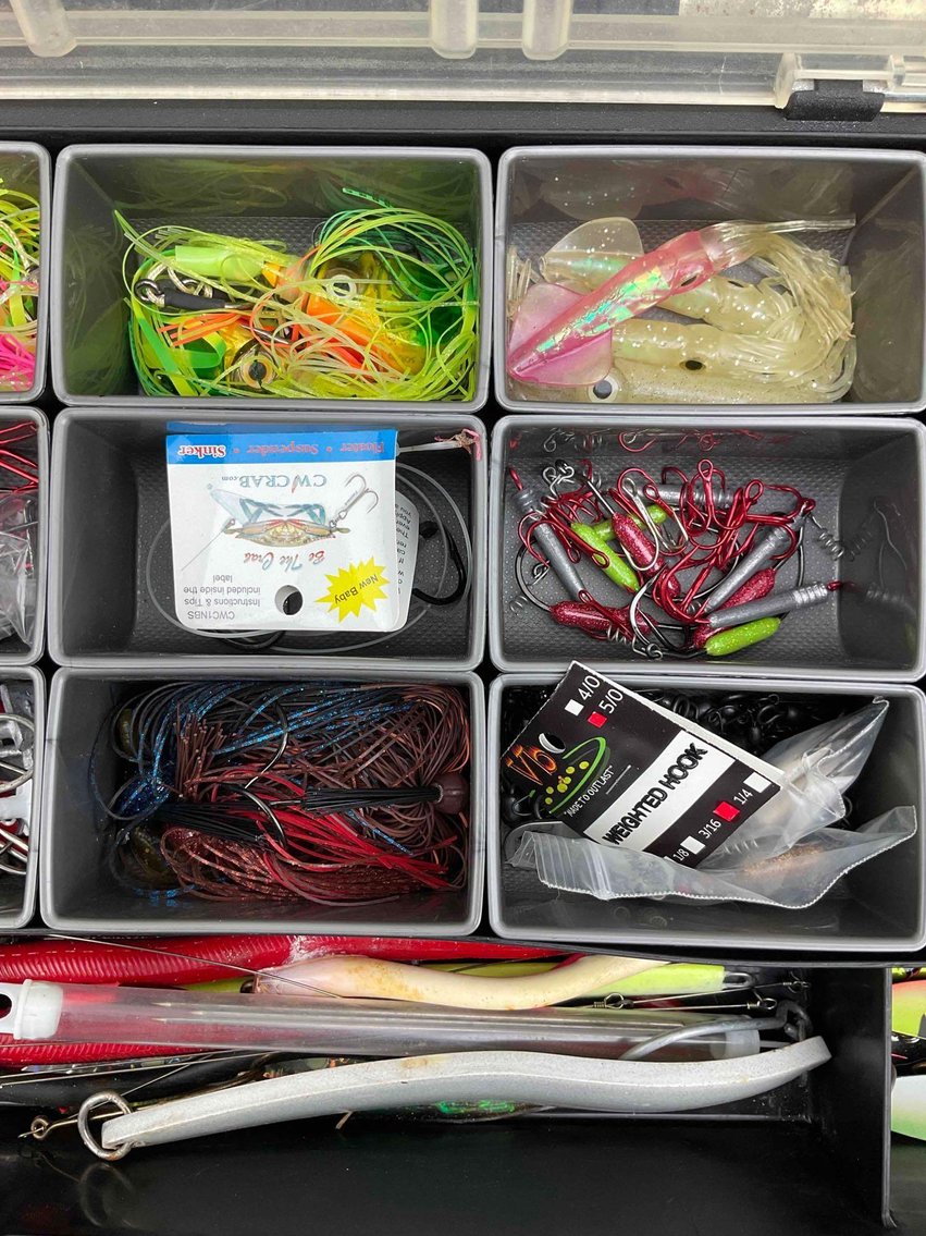 Image for Large 2 Tier Tackle Box Full OF Lures