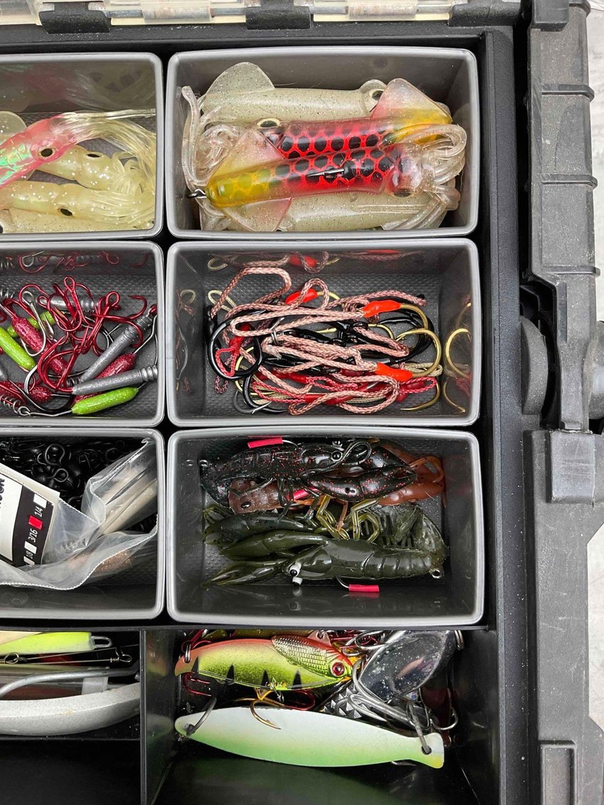 Image for Large 2 Tier Tackle Box Full OF Lures