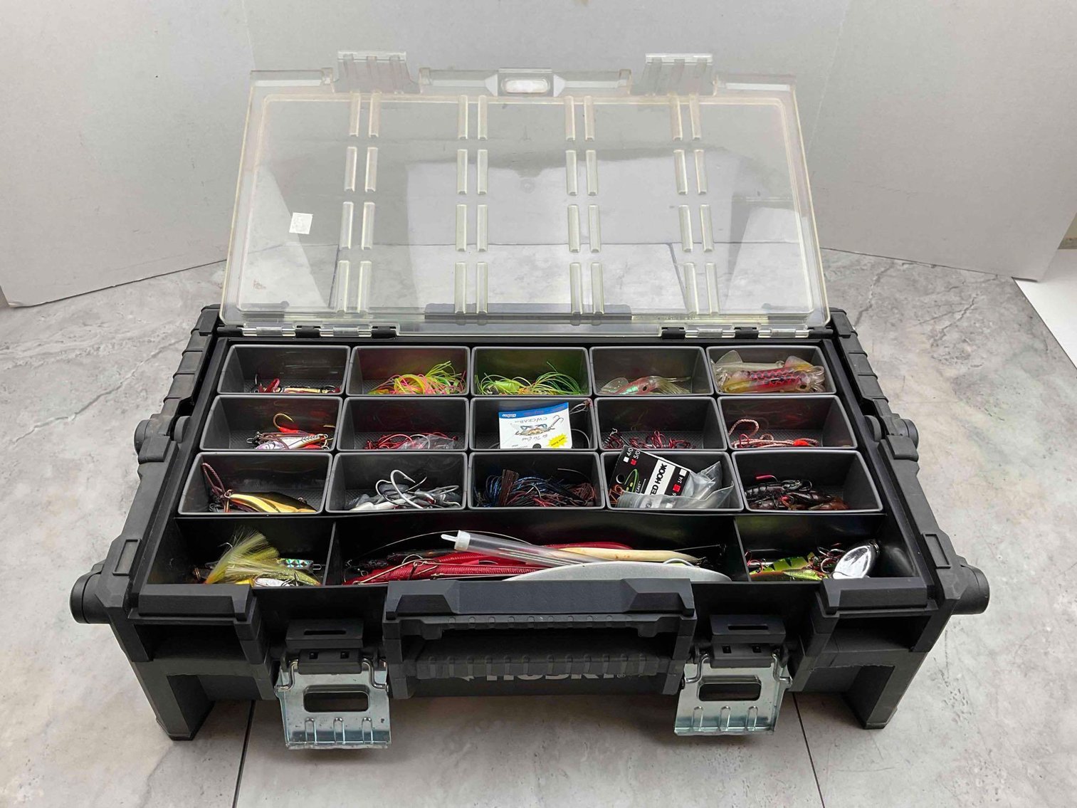 Image for Large 2 Tier Tackle Box Full OF Lures