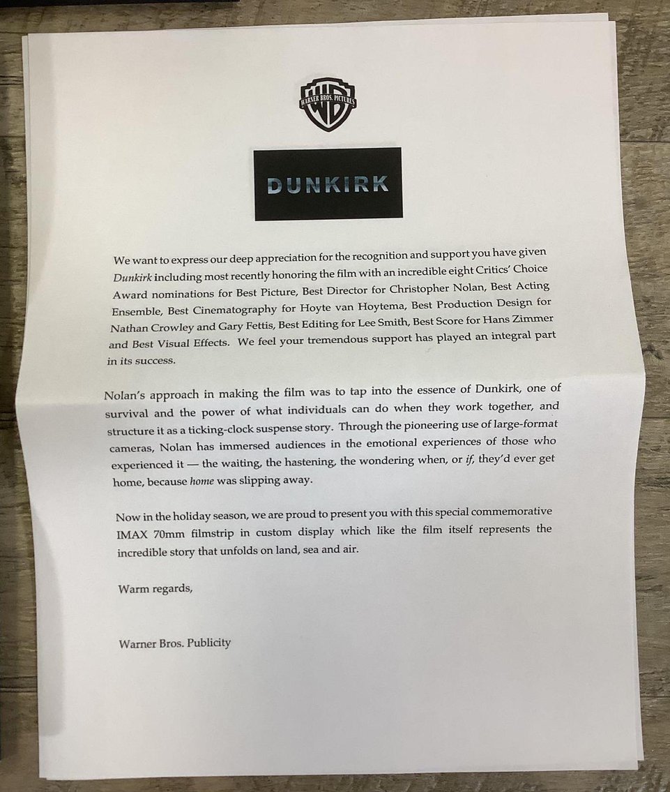 Image for Dunkirk Movie Memorabilia, Signed