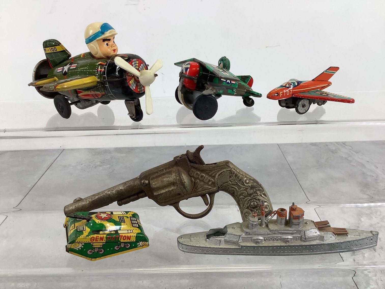 Image for Military Themed Tin Lithograph Toys & Cap Gun