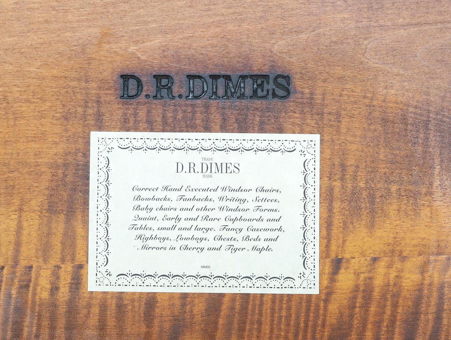 Image for D.R. Dimes Tiger Maple Tavern Table