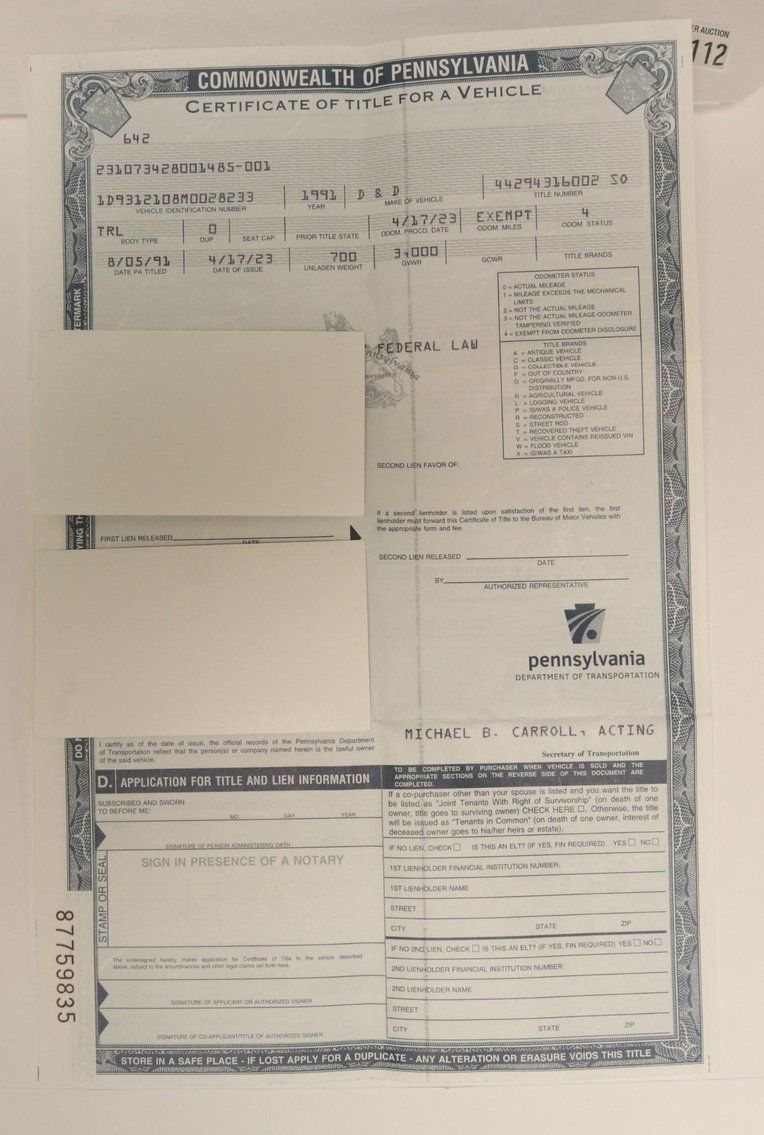 Image for 1991 D & D Trailer