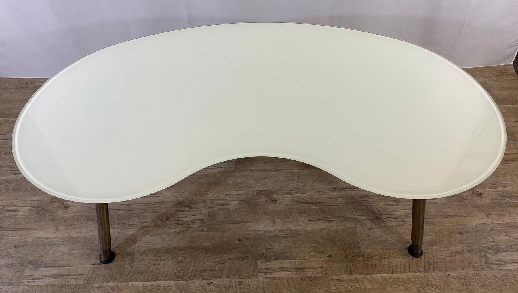 Image for Ikea Frosted White Glass Galant Desk